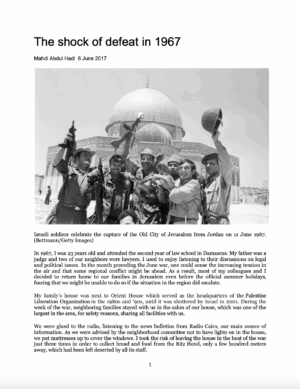 The Shock of Defeat in 1967