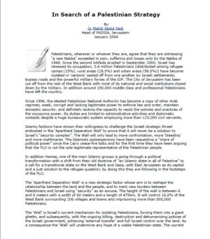 In Search of a Palestinian Strategy