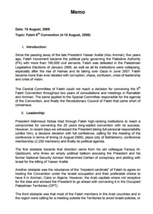 A Memo on Fateh Convention