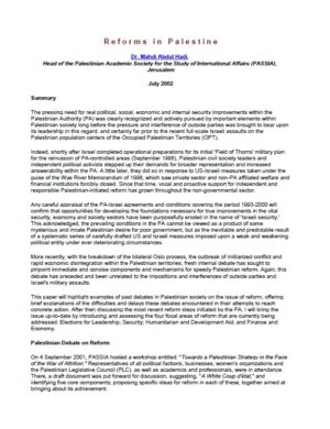 Reforms in Palestine