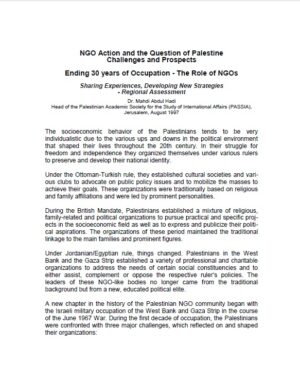 Sharing Experiences, Developing New Strategies - Regional Assessment